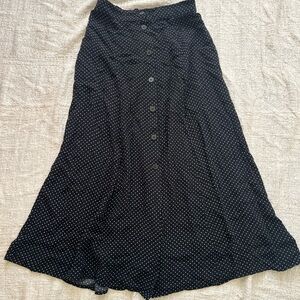 Vintage Karen Scott Black and White Polka Dot A-Line Skirt